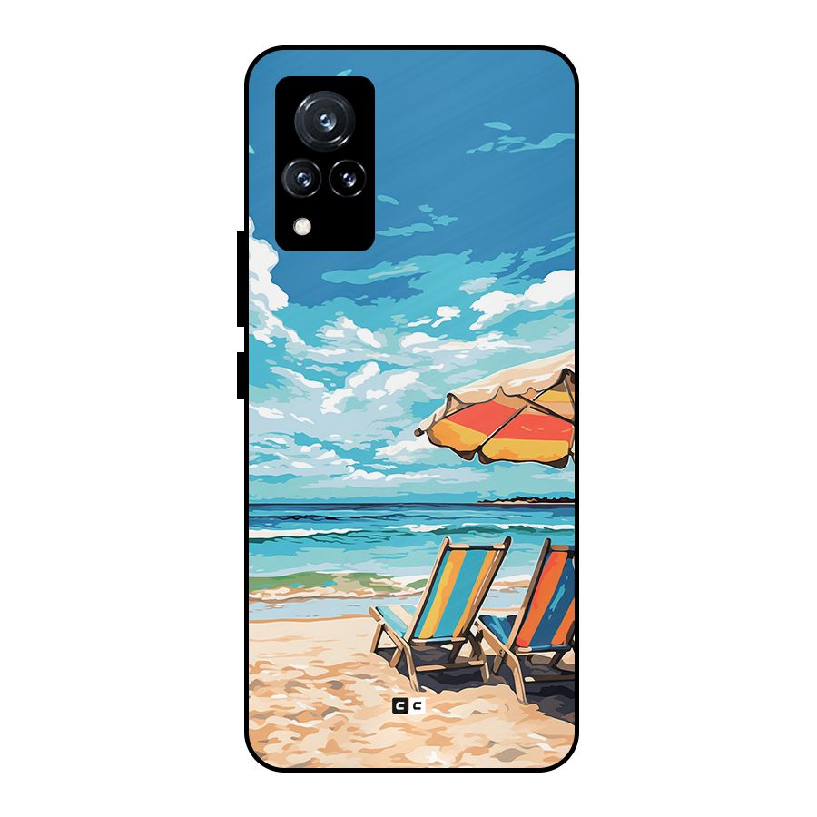 Sunny Beach Metal Back Case for Vivo V21 5G