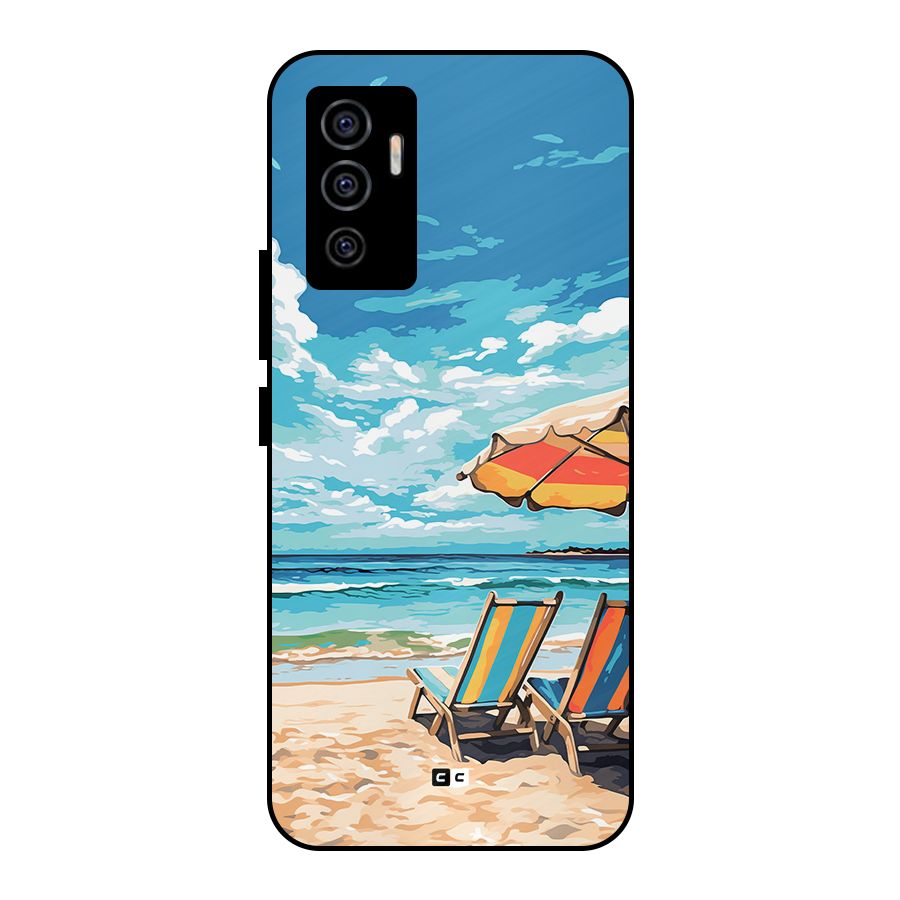 Sunny Beach Metal Back Case for Vivo V23e