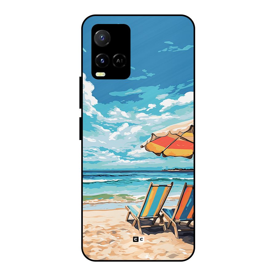 Sunny Beach Metal Back Case for Vivo Y21 2021