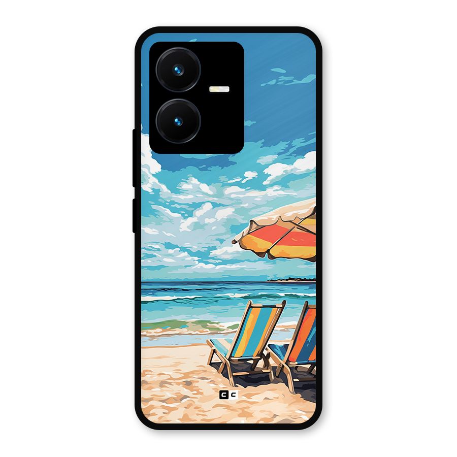 Sunny Beach Metal Back Case for Vivo Y22