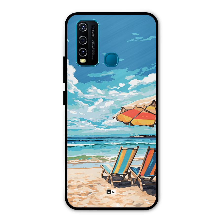 Sunny Beach Metal Back Case for Vivo Y30