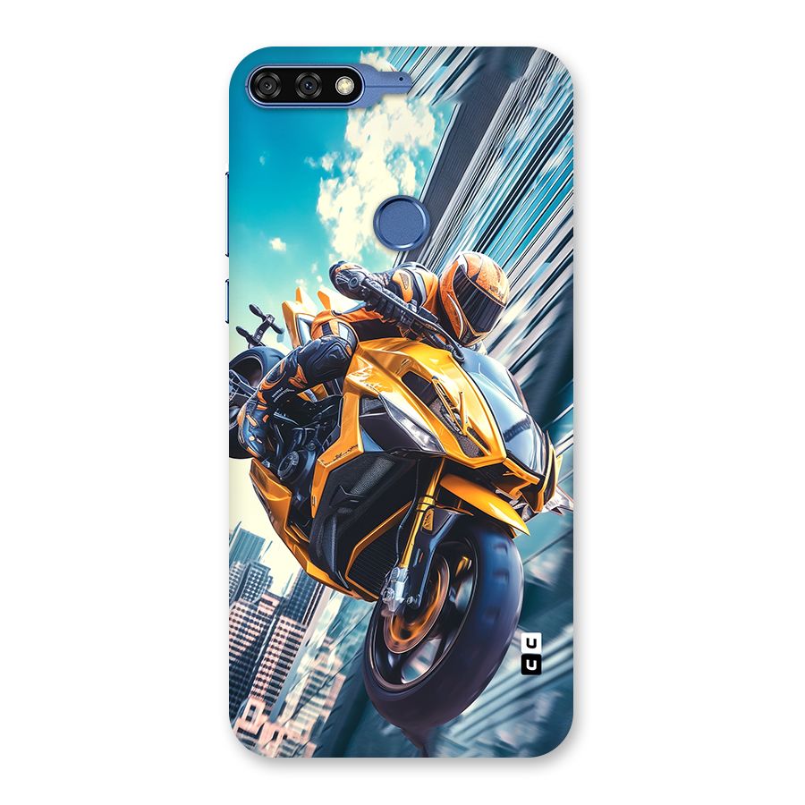 Super Bike Falling Back Case for Honor 7C