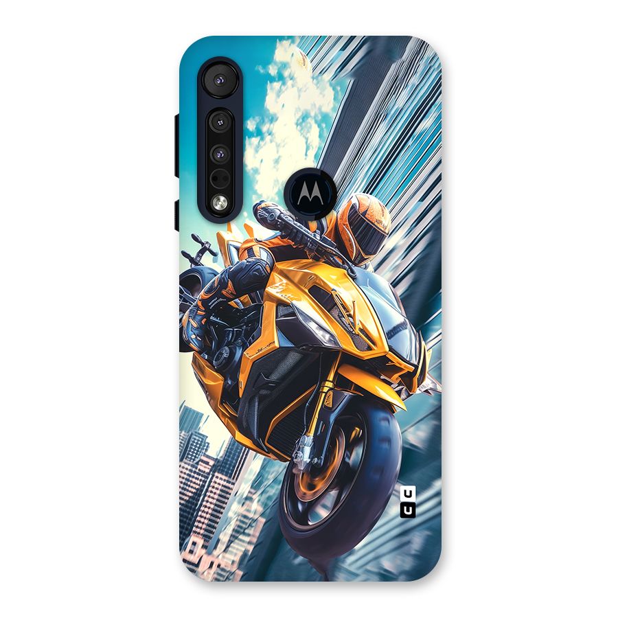 Super Bike Falling Back Case for Motorola One Macro