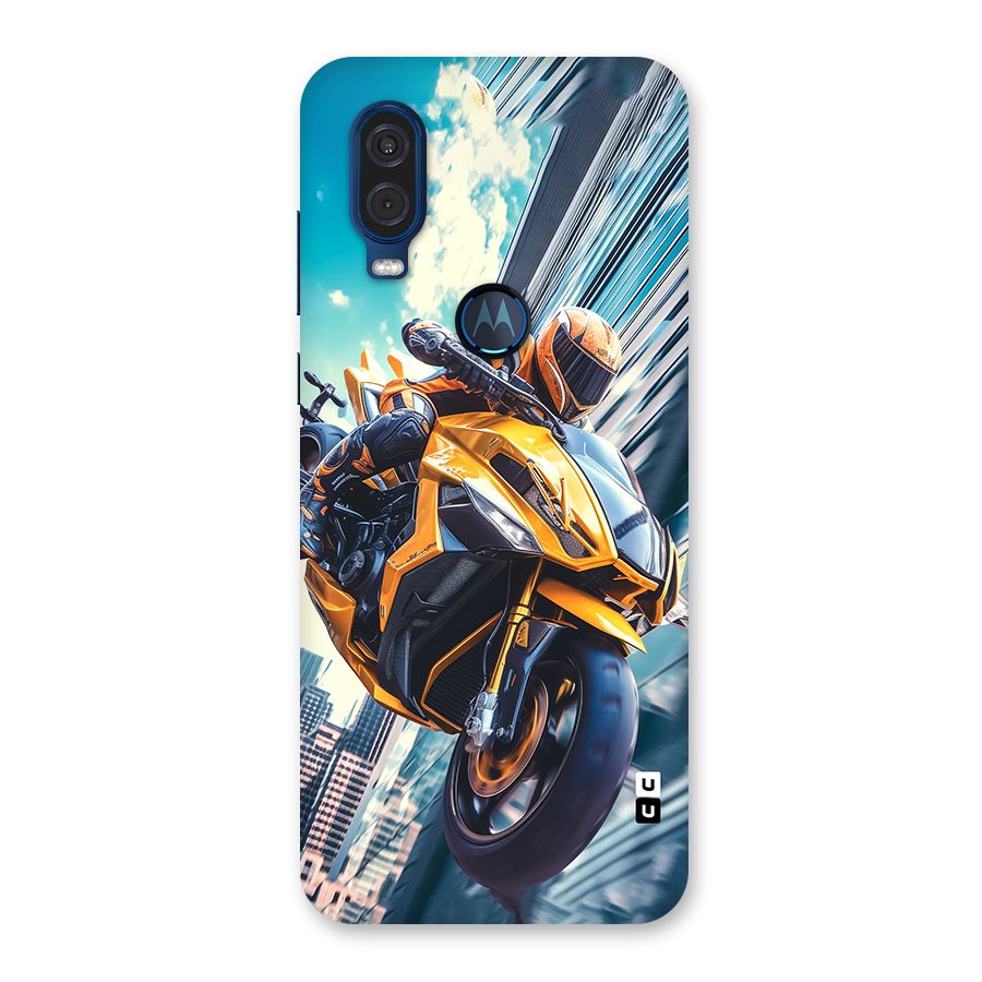 Super Bike Falling Back Case for Motorola One Vision