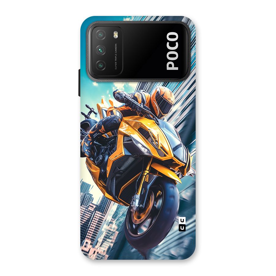 Super Bike Falling Back Case for Poco M3