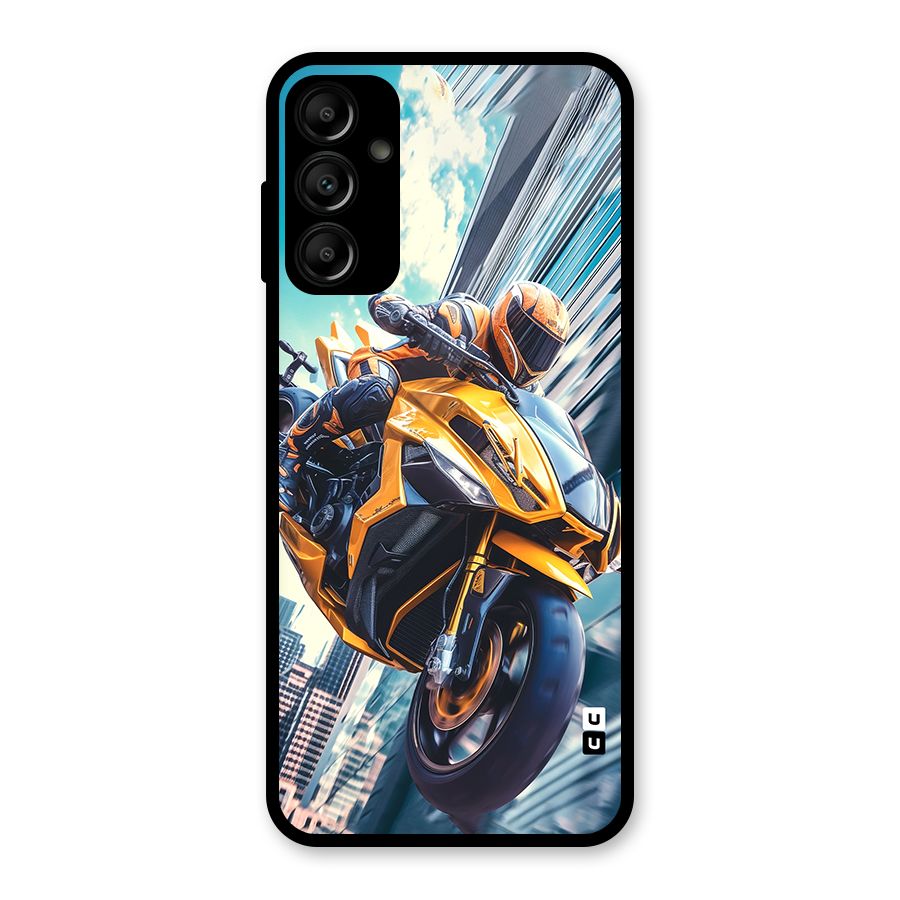 Super Bike Falling Glass Back Case for Galaxy A14 5G