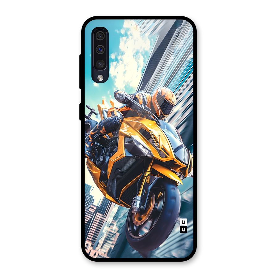 Super Bike Falling Glass Back Case for Galaxy A50