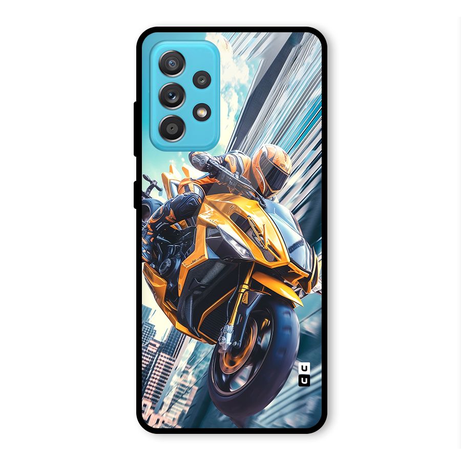 Super Bike Falling Glass Back Case for Galaxy A52