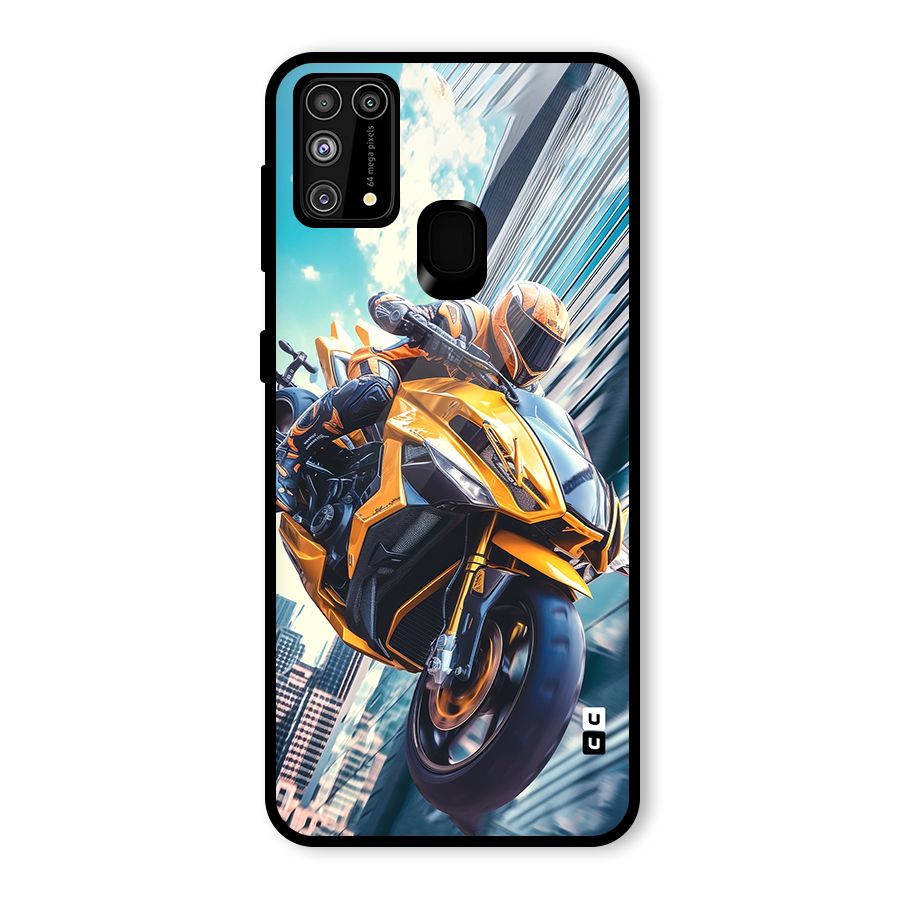 Super Bike Falling Glass Back Case for Galaxy F41