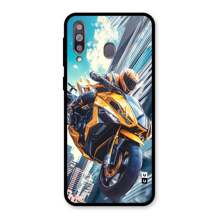 Super Bike Falling Glass Back Case for Galaxy M30
