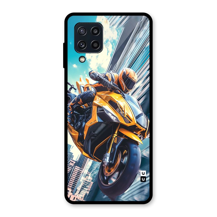 Super Bike Falling Glass Back Case for Galaxy M32