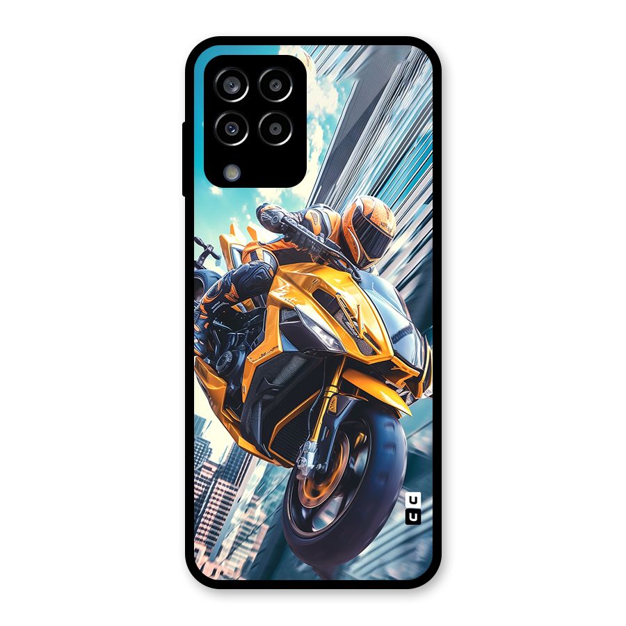 Super Bike Falling Glass Back Case for Galaxy M33