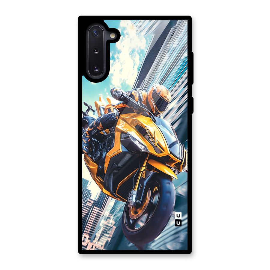 Super Bike Falling Glass Back Case for Galaxy Note 10