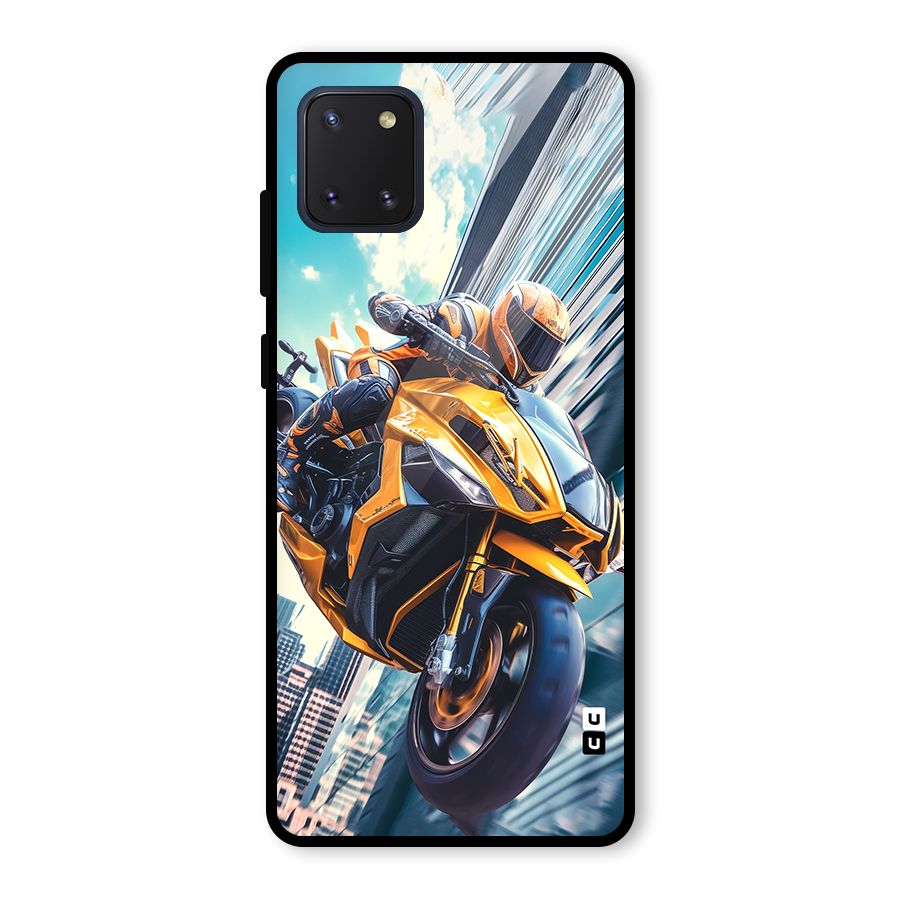Super Bike Falling Glass Back Case for Galaxy Note 10 Lite