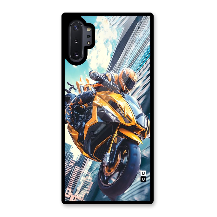 Super Bike Falling Glass Back Case for Galaxy Note 10 Plus