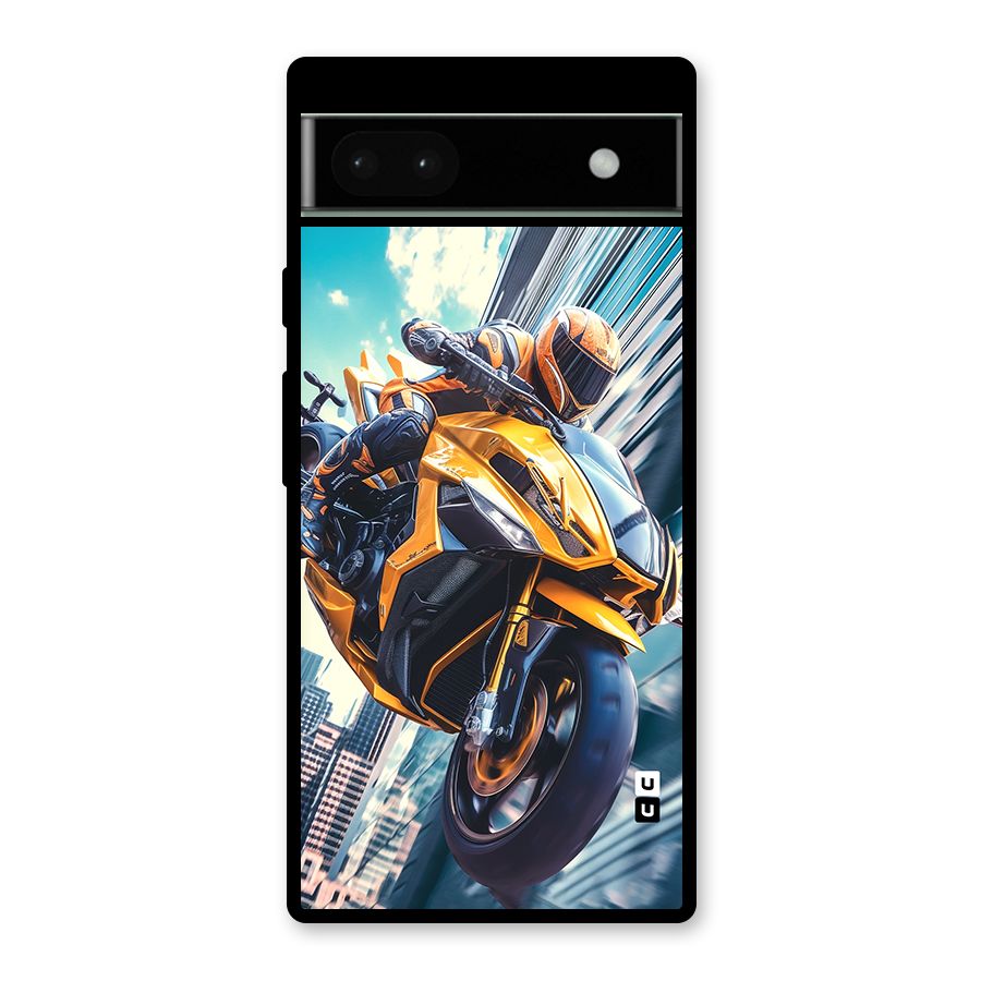 Super Bike Falling Glass Back Case for Google Pixel 6a
