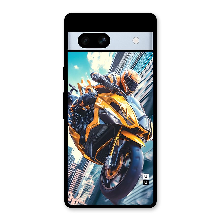 Super Bike Falling Glass Back Case for Google Pixel 7a