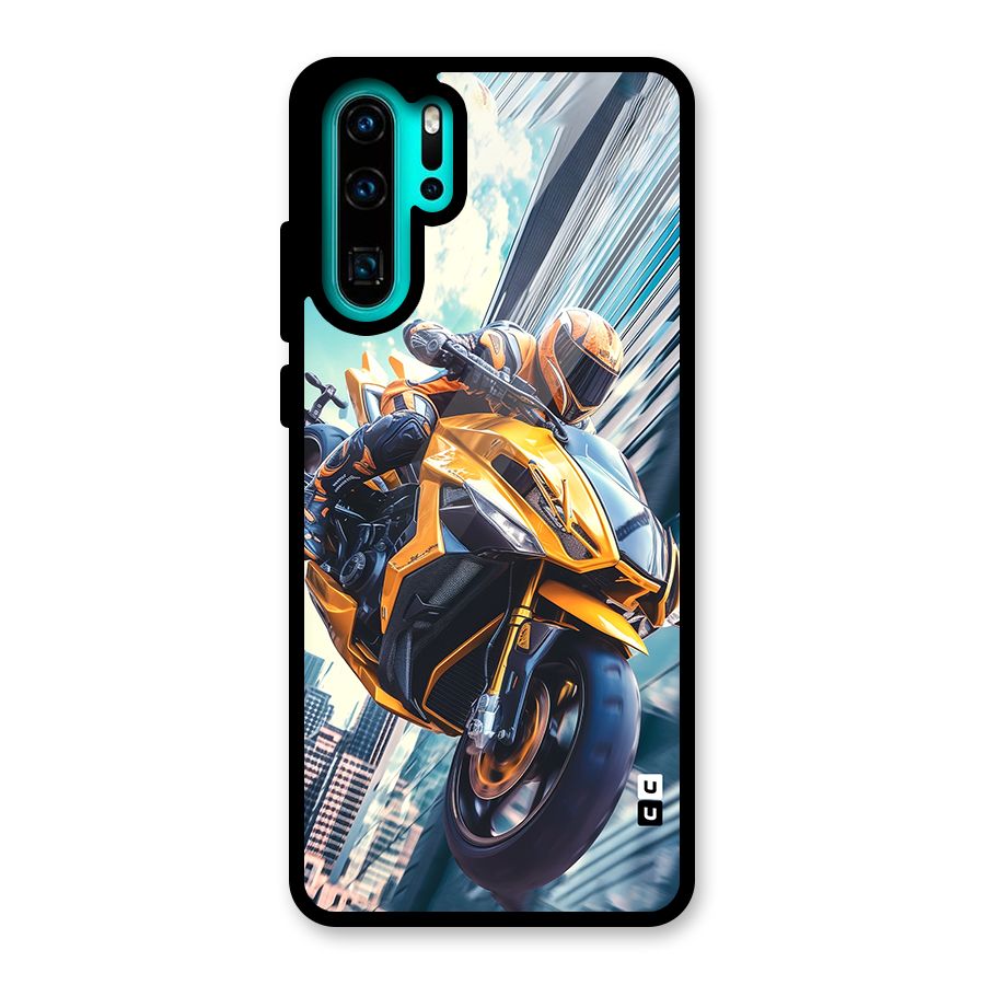 Super Bike Falling Glass Back Case for Huawei P30 Pro