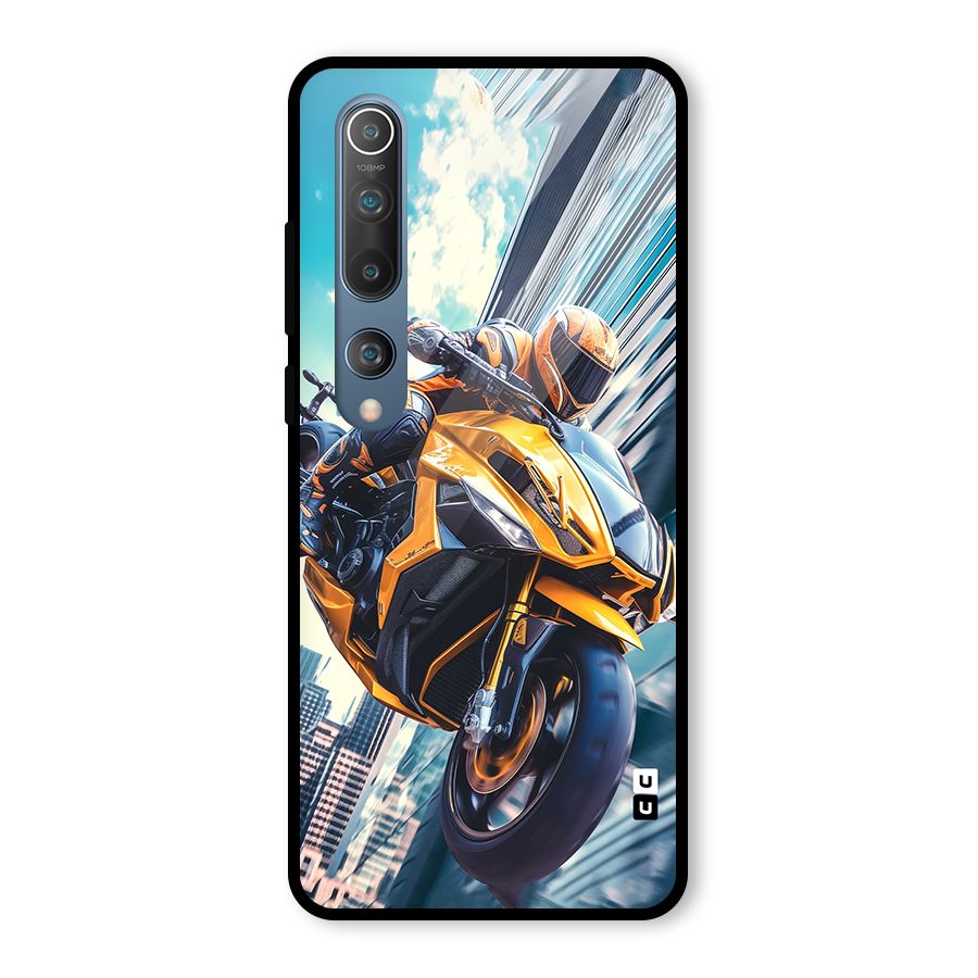 Super Bike Falling Glass Back Case for Mi 10