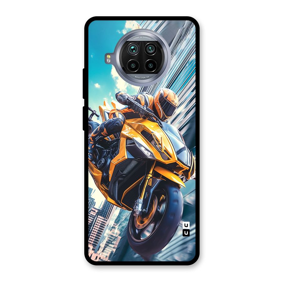 Super Bike Falling Glass Back Case for Mi 10i