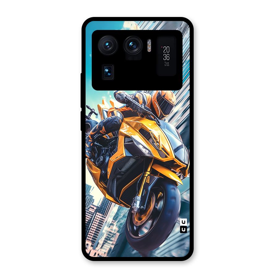 Super Bike Falling Glass Back Case for Mi 11 Ultra