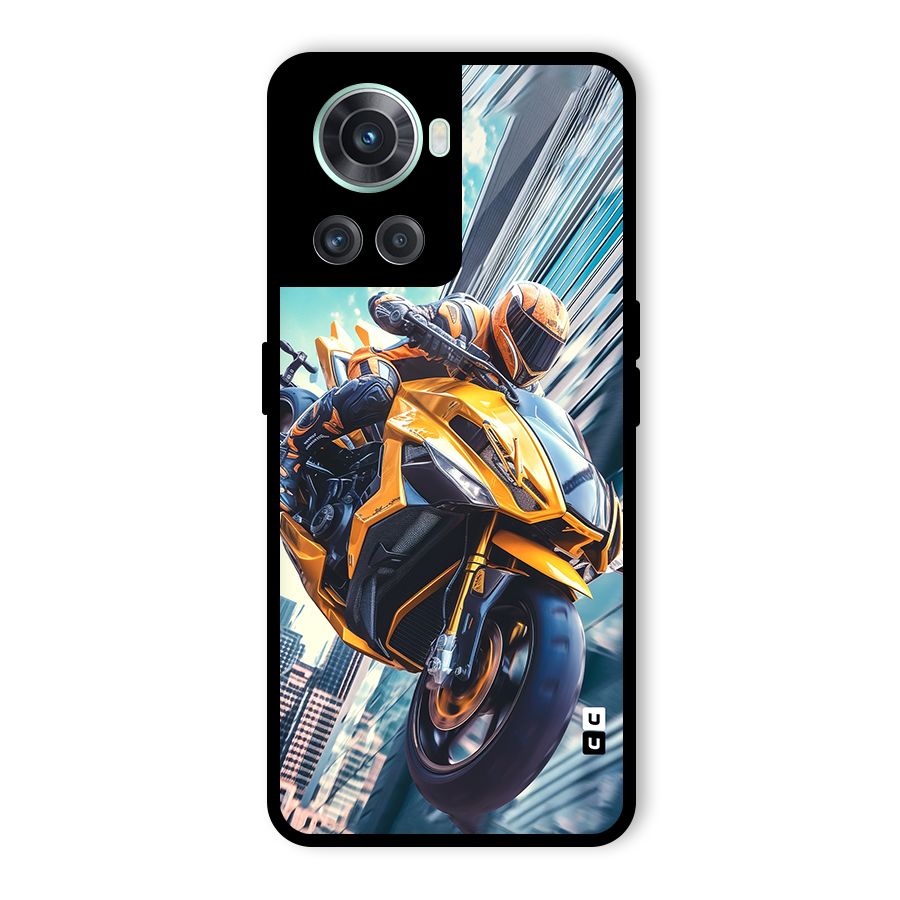 Super Bike Falling Glass Back Case for OnePlus 10R
