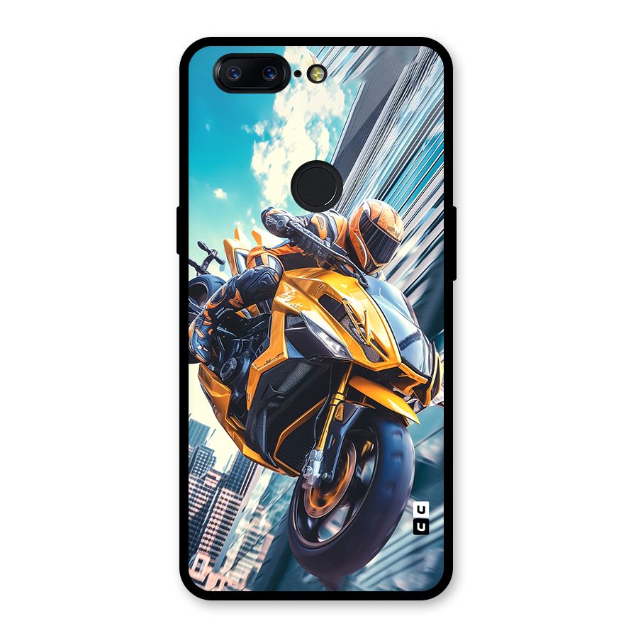 Super Bike Falling Glass Back Case for OnePlus 5T