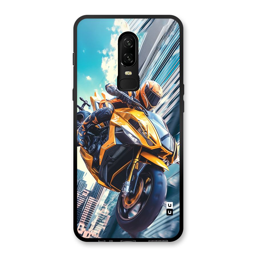Super Bike Falling Glass Back Case for OnePlus 6