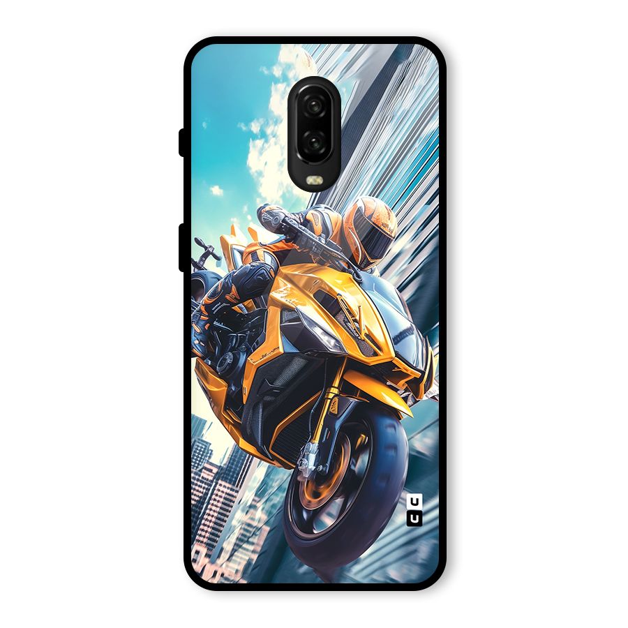 Super Bike Falling Glass Back Case for OnePlus 6T