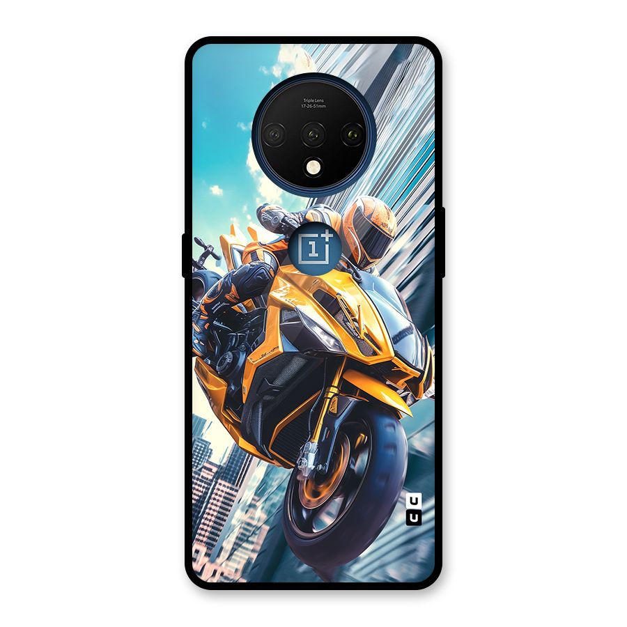 Super Bike Falling Glass Back Case for OnePlus 7T