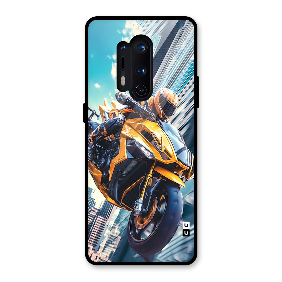 Super Bike Falling Glass Back Case for OnePlus 8 Pro