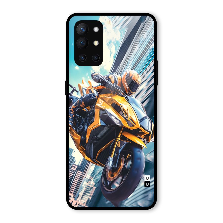 Super Bike Falling Glass Back Case for OnePlus 9R