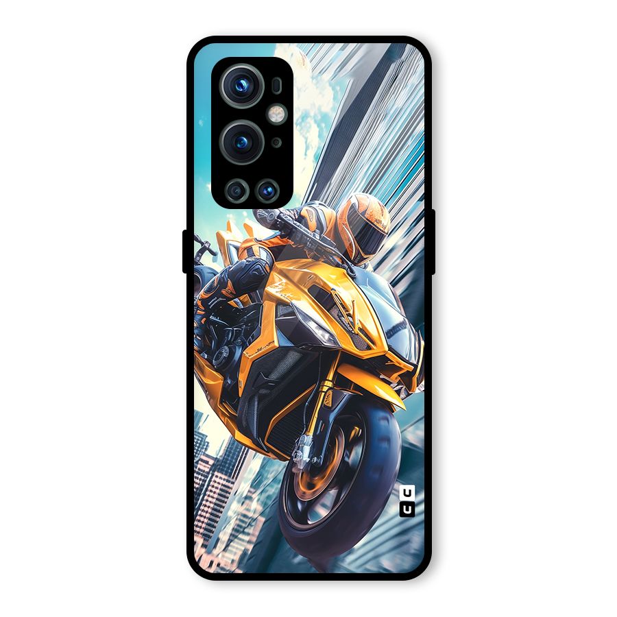 Super Bike Falling Glass Back Case for OnePlus 9 Pro