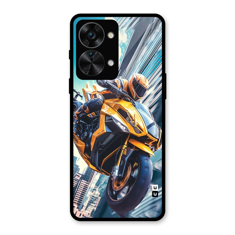 Super Bike Falling Glass Back Case for OnePlus Nord 2T
