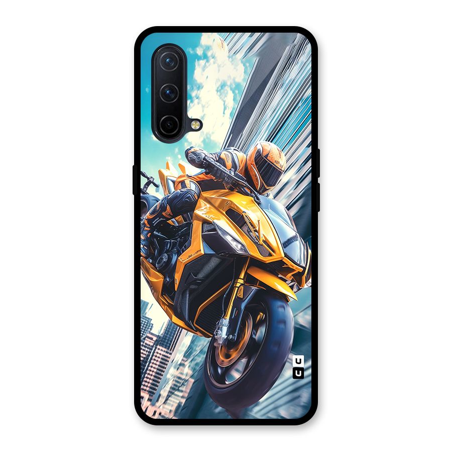Super Bike Falling Glass Back Case for OnePlus Nord CE 5G