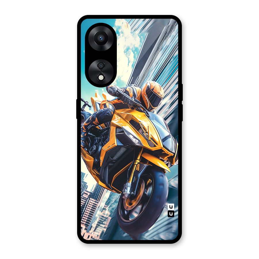 Super Bike Falling Glass Back Case for Oppo A78