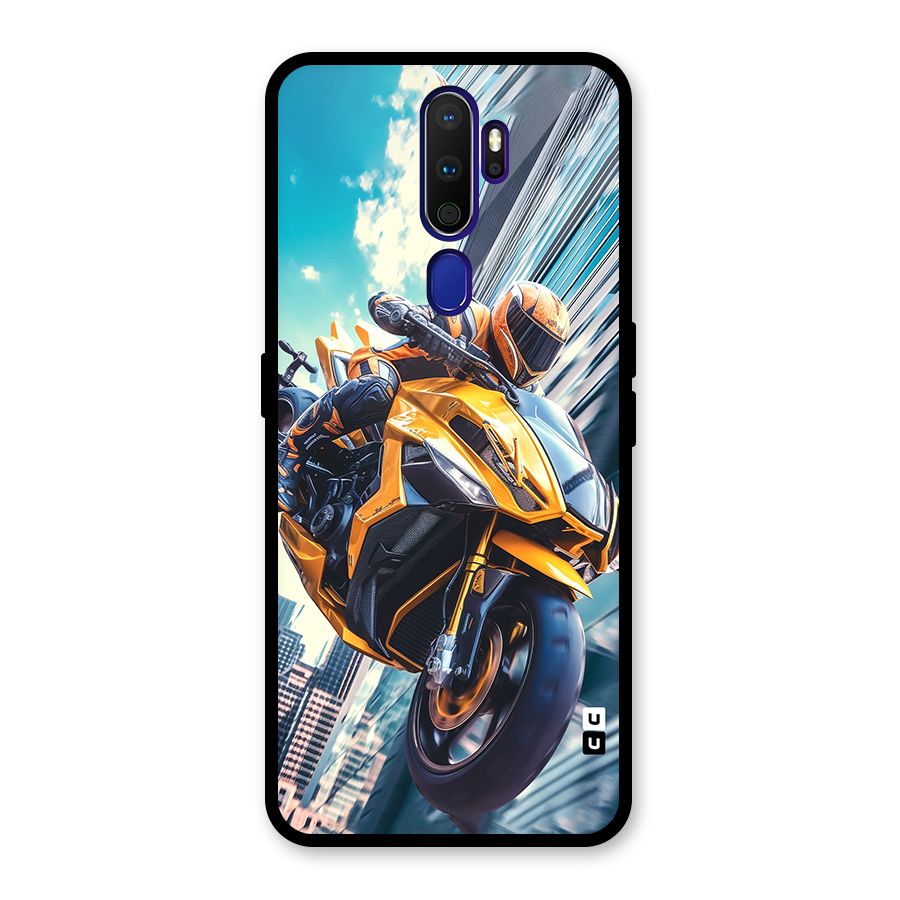 Super Bike Falling Glass Back Case for Oppo A9 (2020)