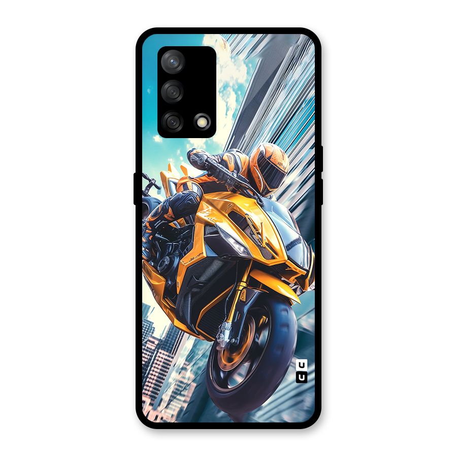 Super Bike Falling Glass Back Case for Oppo F19
