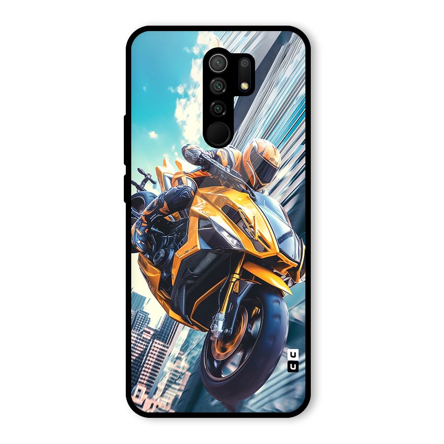 Super Bike Falling Glass Back Case for Poco M2