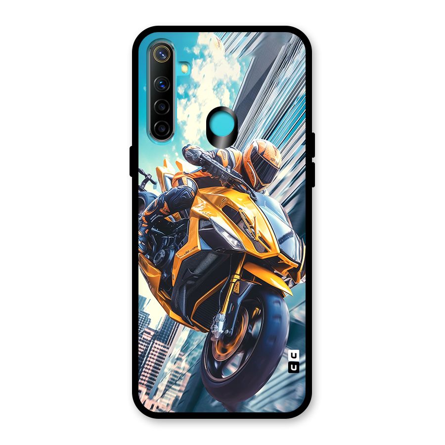 Super Bike Falling Glass Back Case for Realme 5i