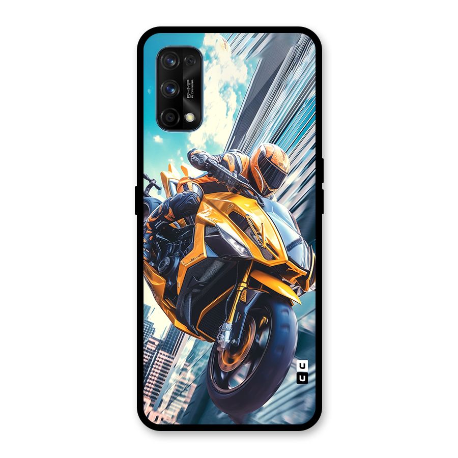 Super Bike Falling Glass Back Case for Realme 7 Pro