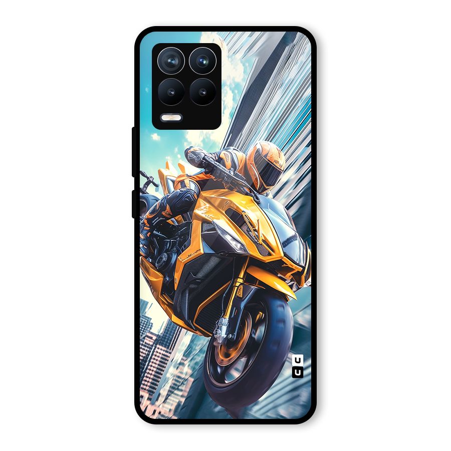 Super Bike Falling Glass Back Case for Realme 8