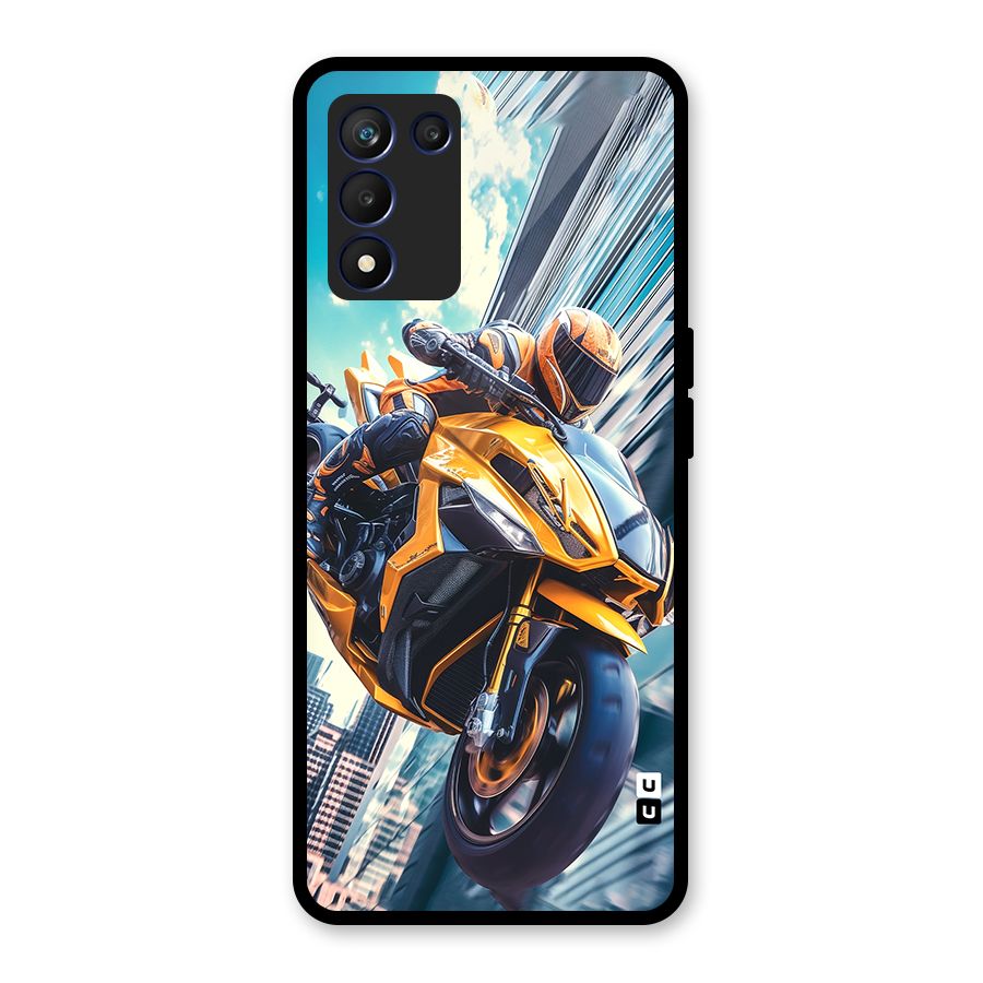 Super Bike Falling Glass Back Case for Realme 9 5G Speed