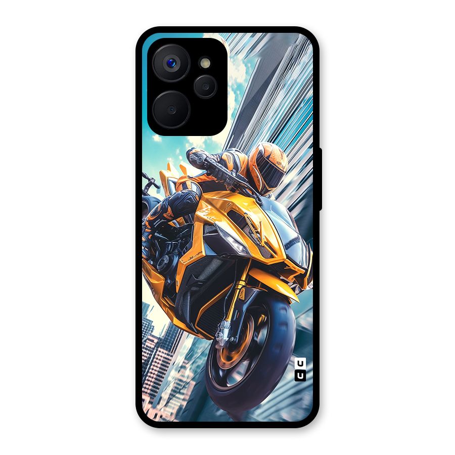 Super Bike Falling Glass Back Case for Realme 9i 5G