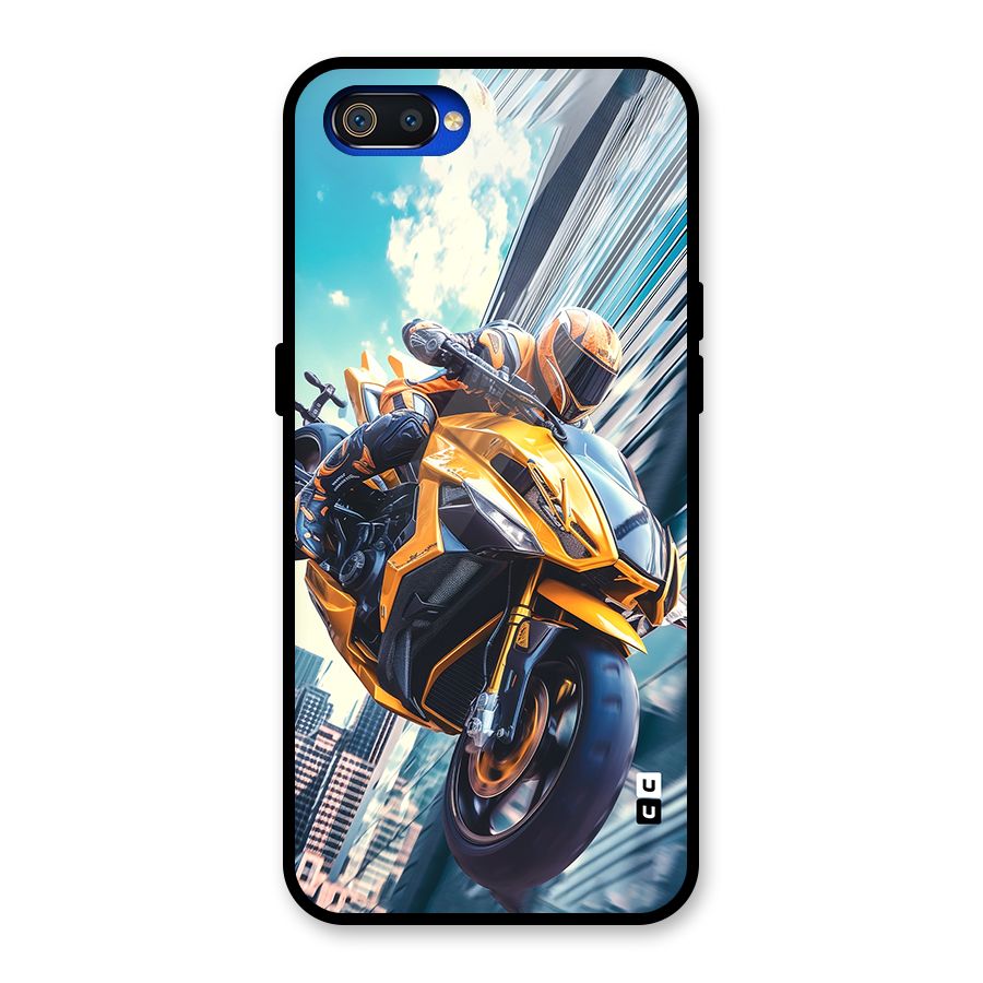 Super Bike Falling Glass Back Case for Realme C2