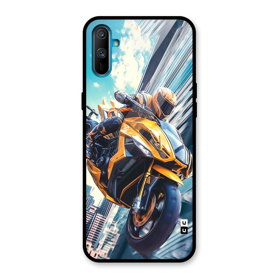 Super Bike Falling Glass Back Case for Realme C3