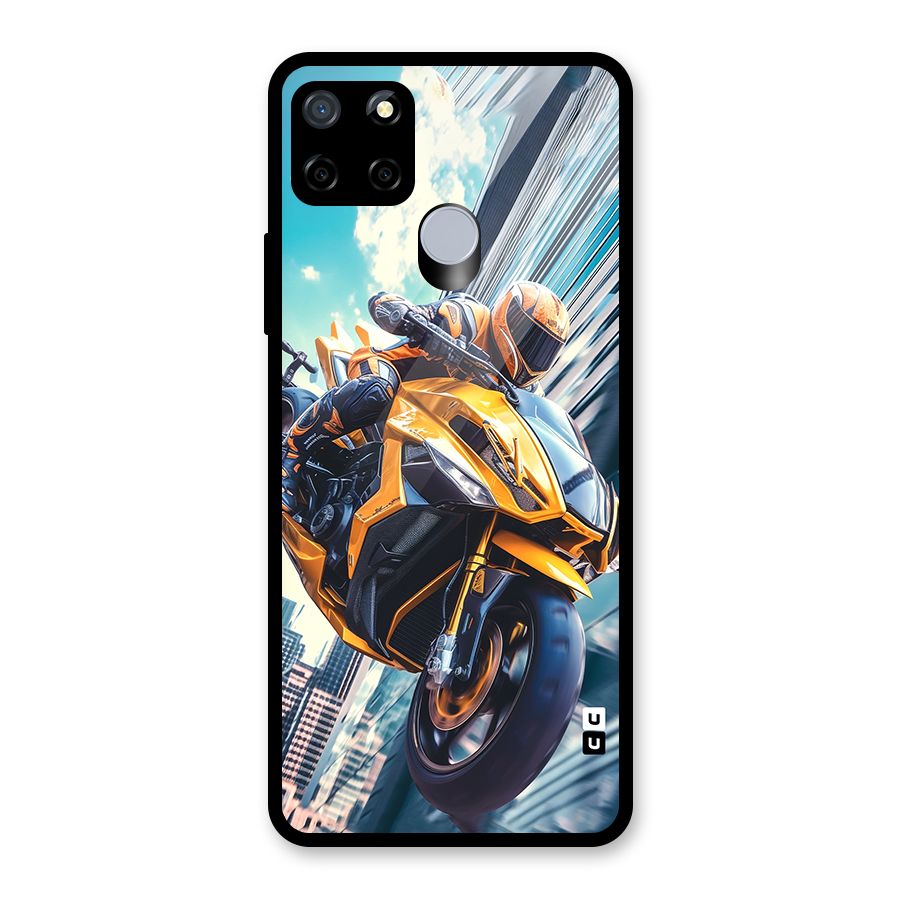 Super Bike Falling Glass Back Case for Realme Narzo 20