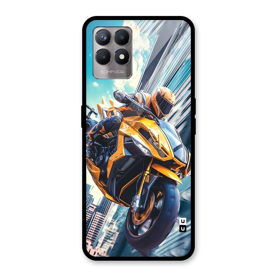 Super Bike Falling Glass Back Case for Realme Narzo 50