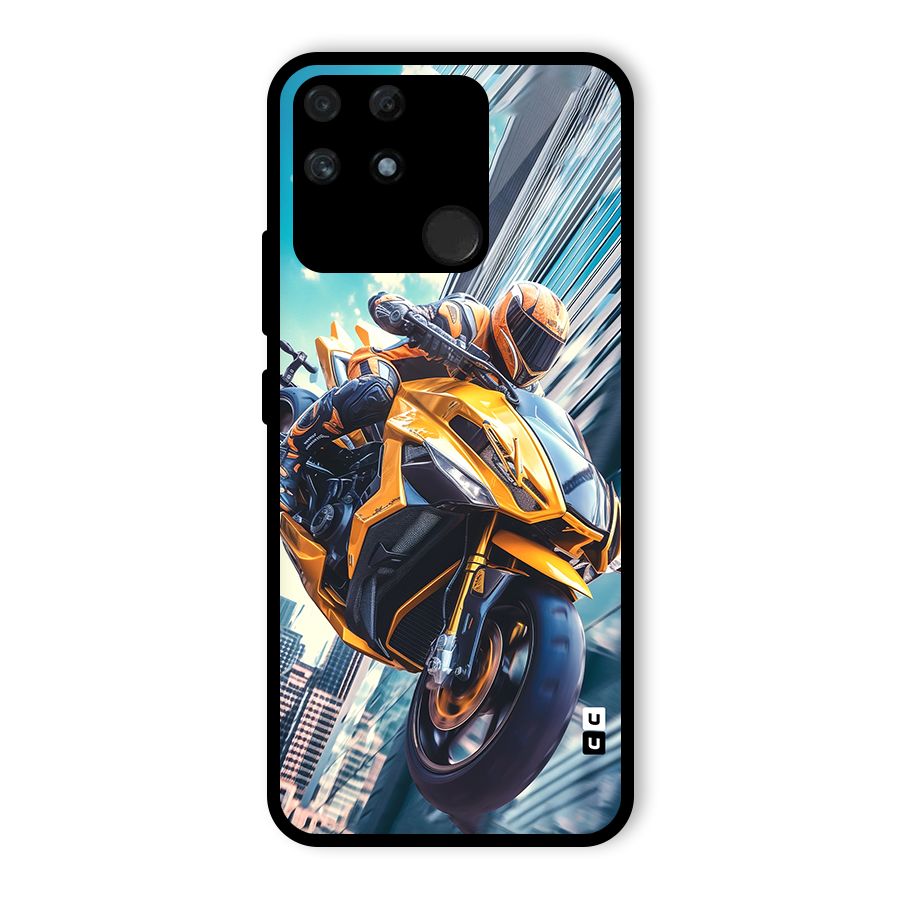 Super Bike Falling Glass Back Case for Realme Narzo 50A