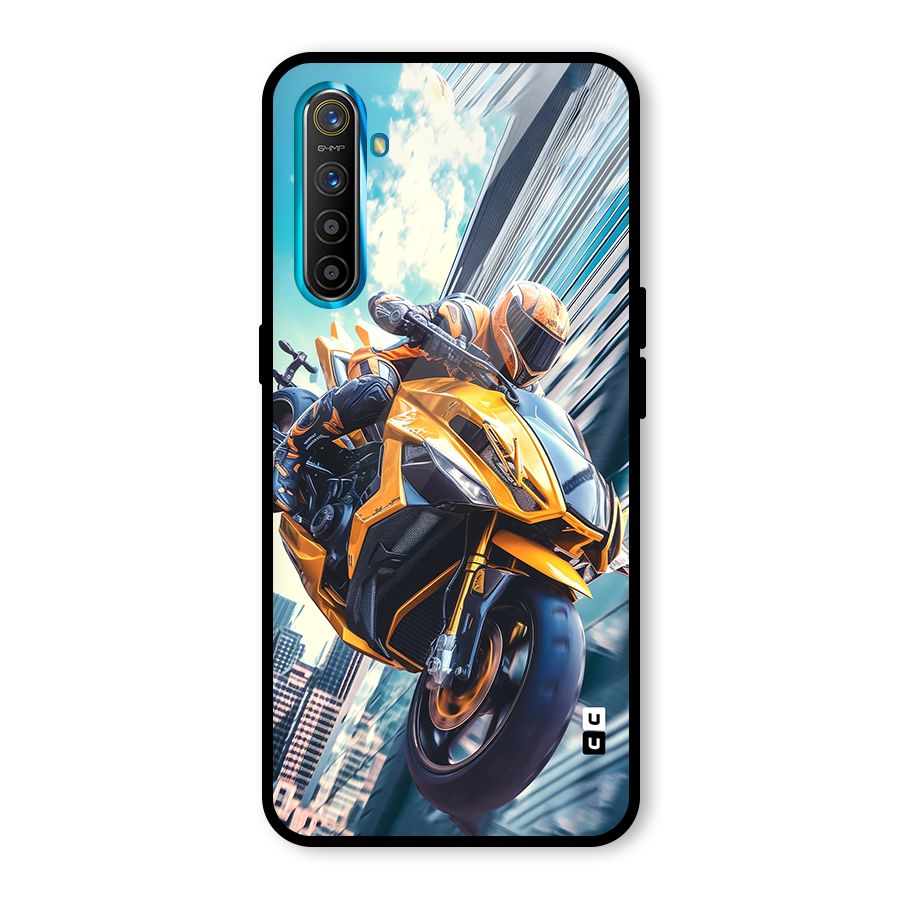 Super Bike Falling Glass Back Case for Realme X2